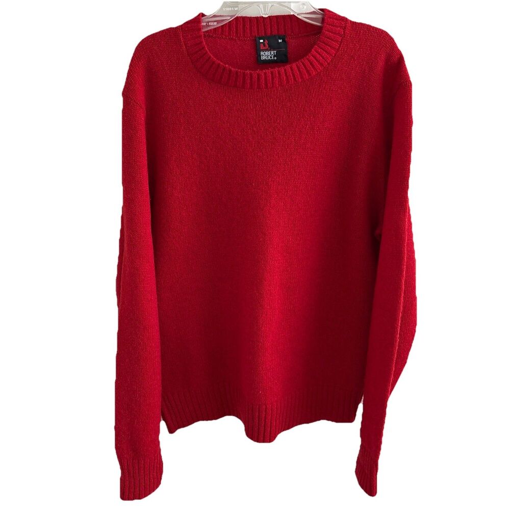 VTG VGuC Robert Bruce Sweater Mens Cherry Red Wool Crewneck Pullover Sz M